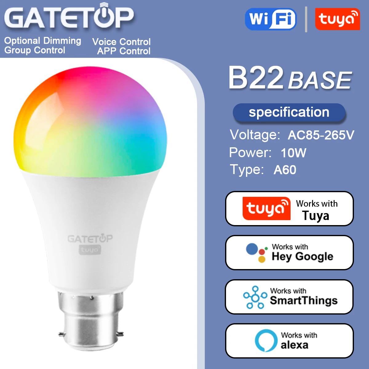 Tuya Ʈ RGB  10W     LED  , AC 110V 85V-265V, ˷  Ȩ Բ ۵, A60, B22